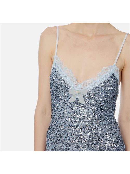 Abito Red Carpet in paillettes e pizzo ELISABETTA FRANCHI | ABR4952E2.A28